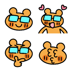 Bear Emoji wearing glasses