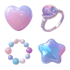 Puffy Gem Drops Colorful Emoji