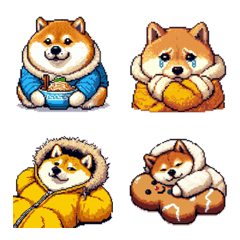 พิกเซลอาร์ต ชิบะอ้วนๆ หนาวๆ