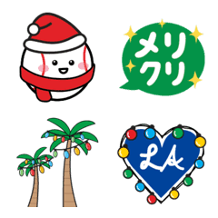 Los Angeles Baseball Christmas Emoji 1