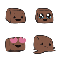 四角いチョコレートの顔絵文字