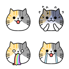 Your Cat Emoji:Blue Patched Tabby&White