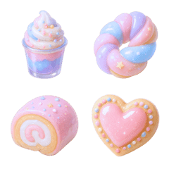 Pastel Resin Dessert Emoji Set2