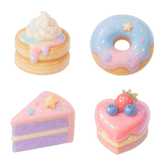 Pastel Resin Dessert Emoji Set4