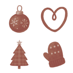 可愛聖誕節小圖案(咖啡色)