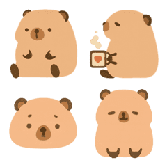 慵懶可愛的卡皮巴拉表情貼