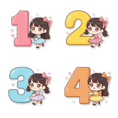 อิโมจิตัวเลข สาวน้อยสุดน่ารัก