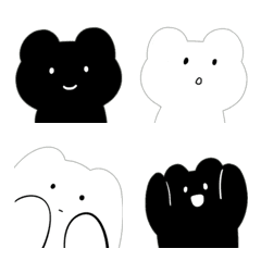 くまだよぽんこの白黒シンプル絵文字