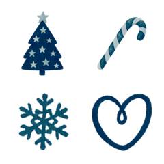 可愛聖誕節小圖案(孔雀藍色)