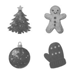 可愛聖誕節小圖案(灰色)