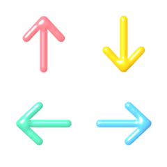 ぷっくり☆カラフルな基本の絵文字 5 矢印