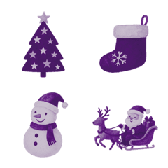 可愛聖誕節小圖案(紫色2)