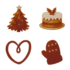 可愛聖誕節小圖案(咖啡色2)