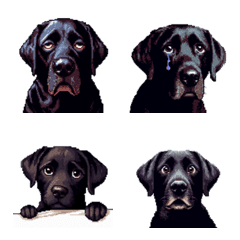 Pixelart noword Labrador Retriever black