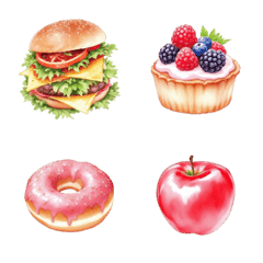 Watercolor Food Emojis