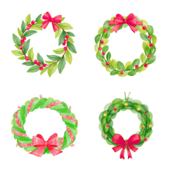 christmas wreath kawaii emoji