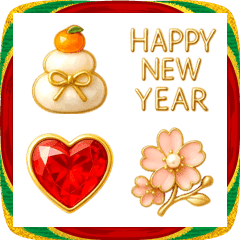 Elegant sparkly New Year's emojis