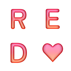 漸層霓虹 閃耀多彩字母表情貼 14