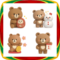 3D natural bear Emoji 2026-2