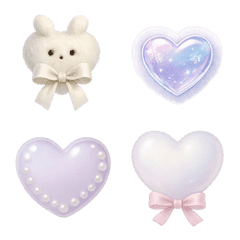 Winter Pearl Jelly Hearts  Frosty Glow