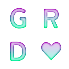 夢幻清新漸層彌散風字母表情貼 30