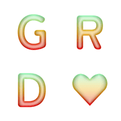 漸層霓虹 閃耀多彩字母表情貼 22