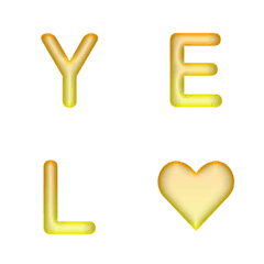 漸層霓虹 閃耀多彩字母表情貼 21