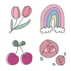 kawaii dusty pastel emoji