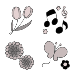 kawaii simple Emoji  monotone sepia