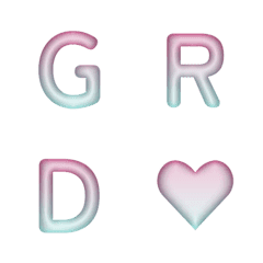 그라데이션 네온 빛나는 글자 26