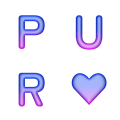 漸層霓虹 閃耀多彩字母表情貼 27