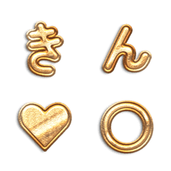 金色閃耀掃光！動態字母表情貼 04