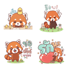 Red Panda Thai wording Love Mood Chat