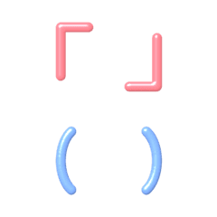ぷっくり☆カラフルな基本の絵文字 6 括弧