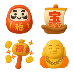 Lucky charm&New Year's! cute Emoji