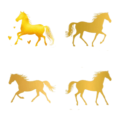 Gold horse silhouette emoji