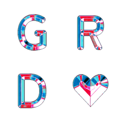 復古炫彩亮眼字母表情貼 29