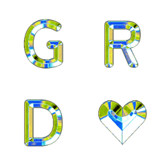 Retro Iridescent Letter Emoji 30