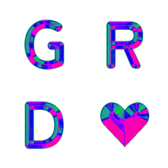 Retro Iridescent Letter Emoji 37