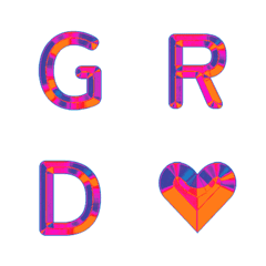 復古炫彩亮眼字母表情貼 38