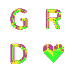 復古炫彩亮眼字母表情貼 40