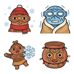 土偶さんたちの冬休み絵文字