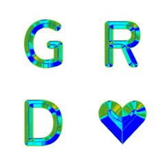 復古炫彩亮眼字母表情貼 36