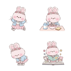 粉色花朵兔子表情符號