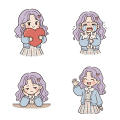 可愛紫髮小女孩表情符號