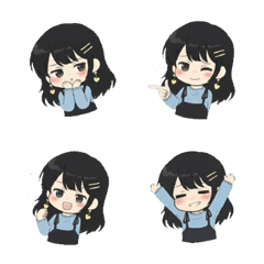 黑髮女孩的百變情緒日常