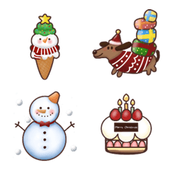 手繪可愛冬季、聖誕節Emoji包