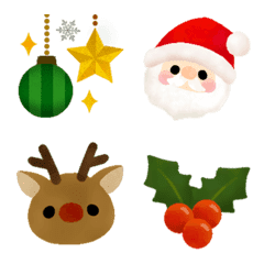 Cute Christmas and winter emoji set
