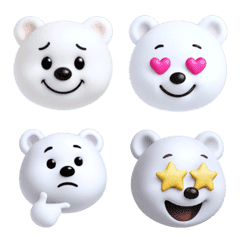 圓滾滾3D北極熊迷你貼圖