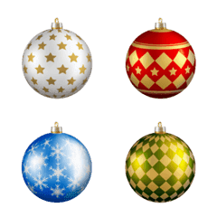 繽紛美麗的聖誕彩球♡表情貼♪